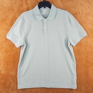 J CREW Mens Shirt Medium Green Pullover Flex Pique Polo Untucked Cotton Preppy